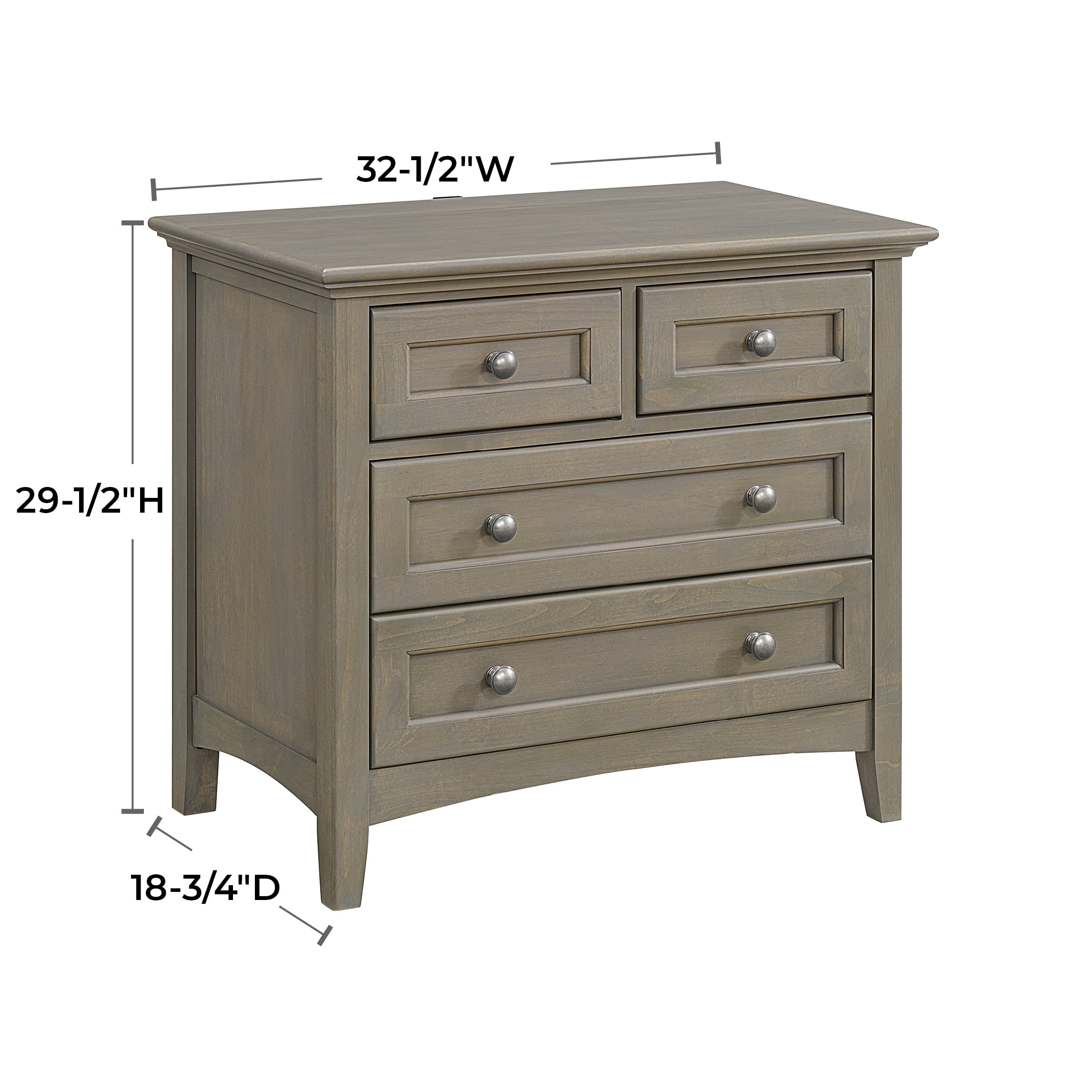 Whittier Wood McKenzie Glazed Cherry 4 Drawer Nightstand