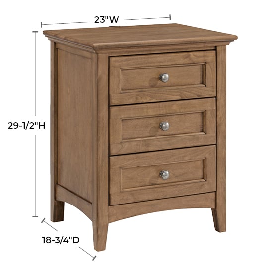 Whittier Wood McKenzie 3-Drawer Nightstand