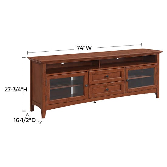 Whittier Wood McKenzie 74" Sound Bar Media Console