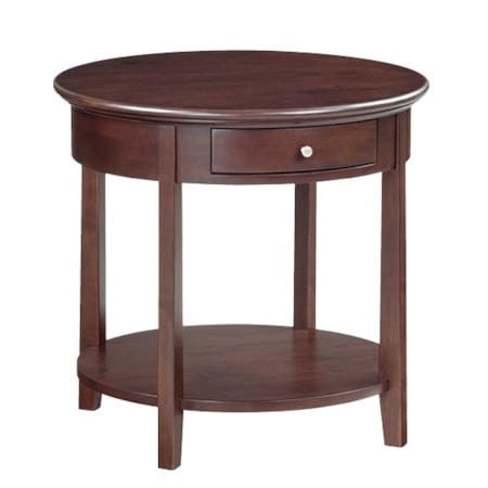 1-Drawer Round End Table