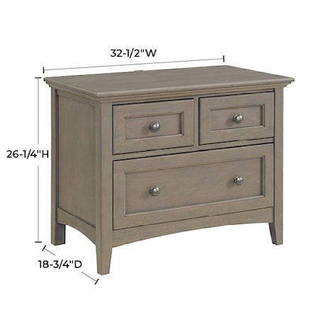 3-Drawer Wide Nightstand