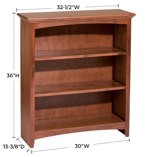 Whittier Wood McKenzie 30"W X 36"H Bookcase