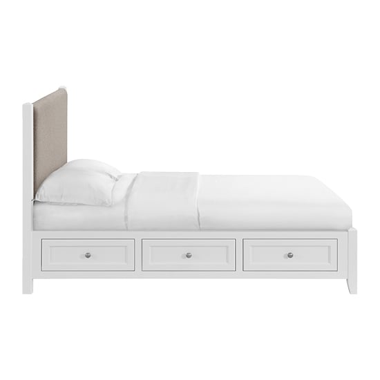 Queen Upholstered Panel Storage Bed