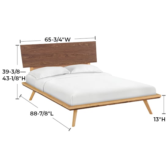 Whittier Wood Addison Queen Black Walnut Adj Hbd Platform Bed