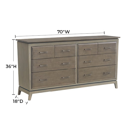Whittier Wood Ellison 70"W Low Dresser