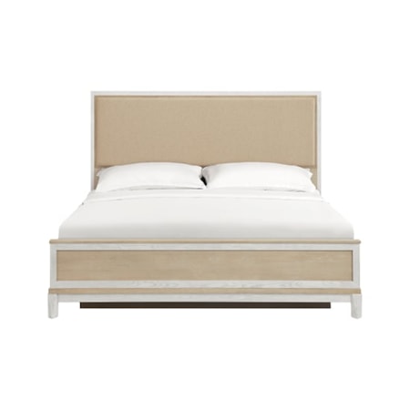 King Upholstered Panel Storage Bed