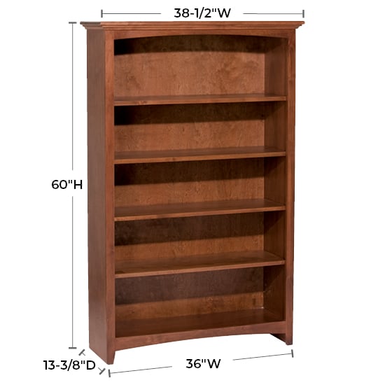 Whittier Wood McKenzie 36"W X 60"H Bookcase