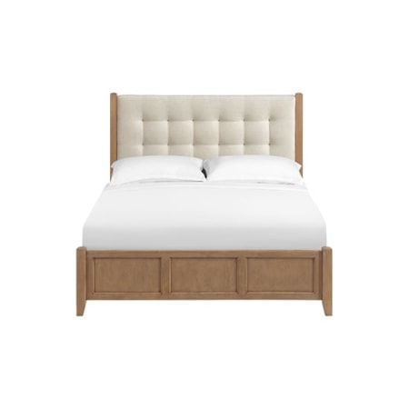 Queen Upholstered Panel Storage Bed