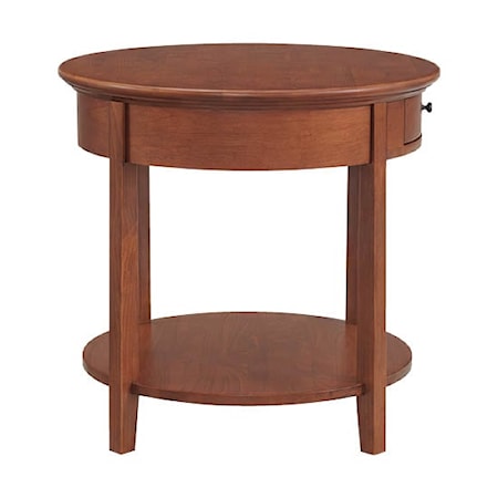 1-Drawer Round End Table