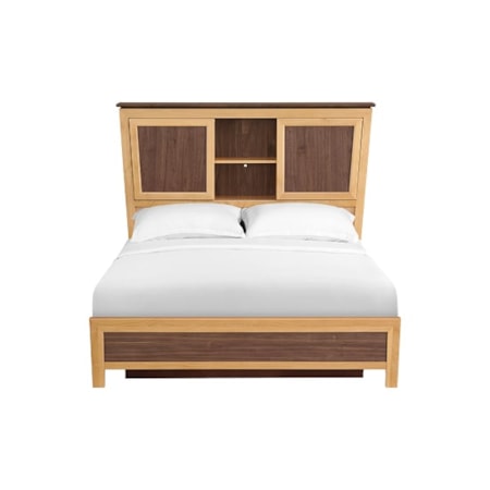 Queen Bookcase Storage Bed