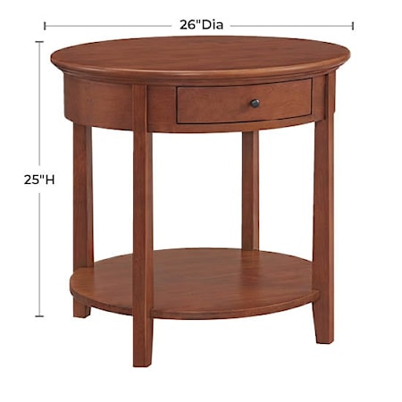 1-Drawer Round End Table