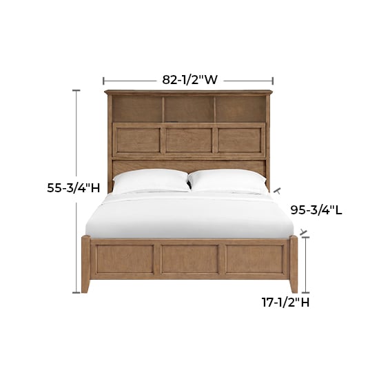 Whittier Wood McKenzie Queen Bookcase Storage Bed