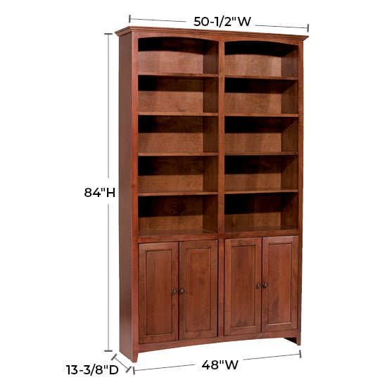 Whittier Wood McKenzie 48"W X 84"H Bookcase W/Doors