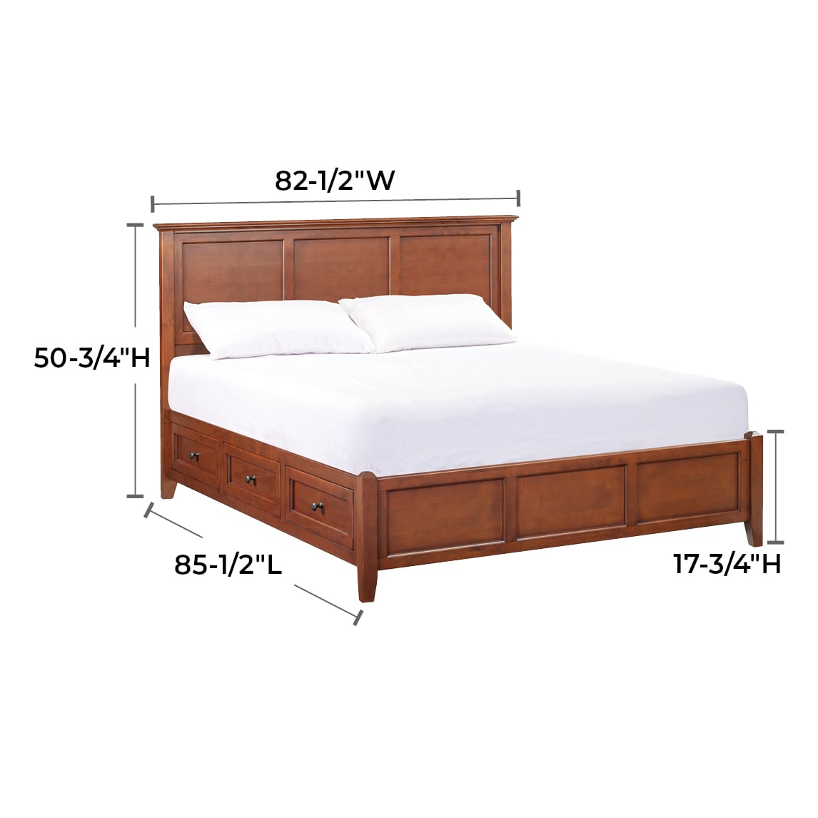 King Petite Storage Bed
