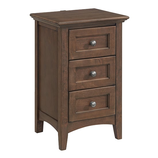 Transitional 3-Drawer Nightstand with Dual Port USB
