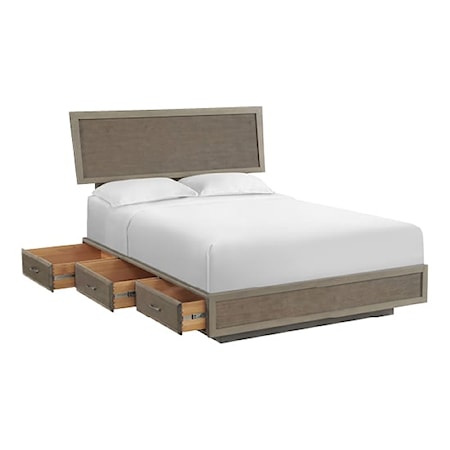 Queen Adjustable Headboard Storage Bed