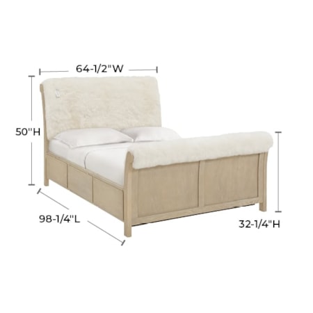 Queen Sheepskin Storage Bed