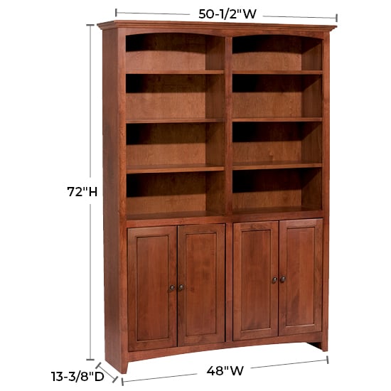 48"W X 72"H Bookcase W/Doors