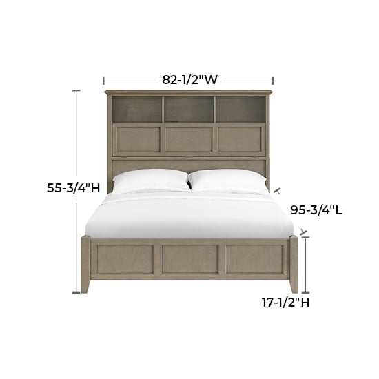 Whittier Wood McKenzie Queen Bookcase Storage Bed
