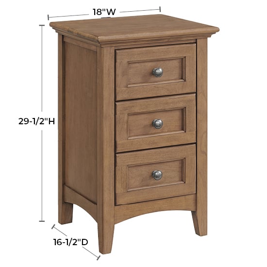 Whittier Wood McKenzie 3-Drawer Nightstand