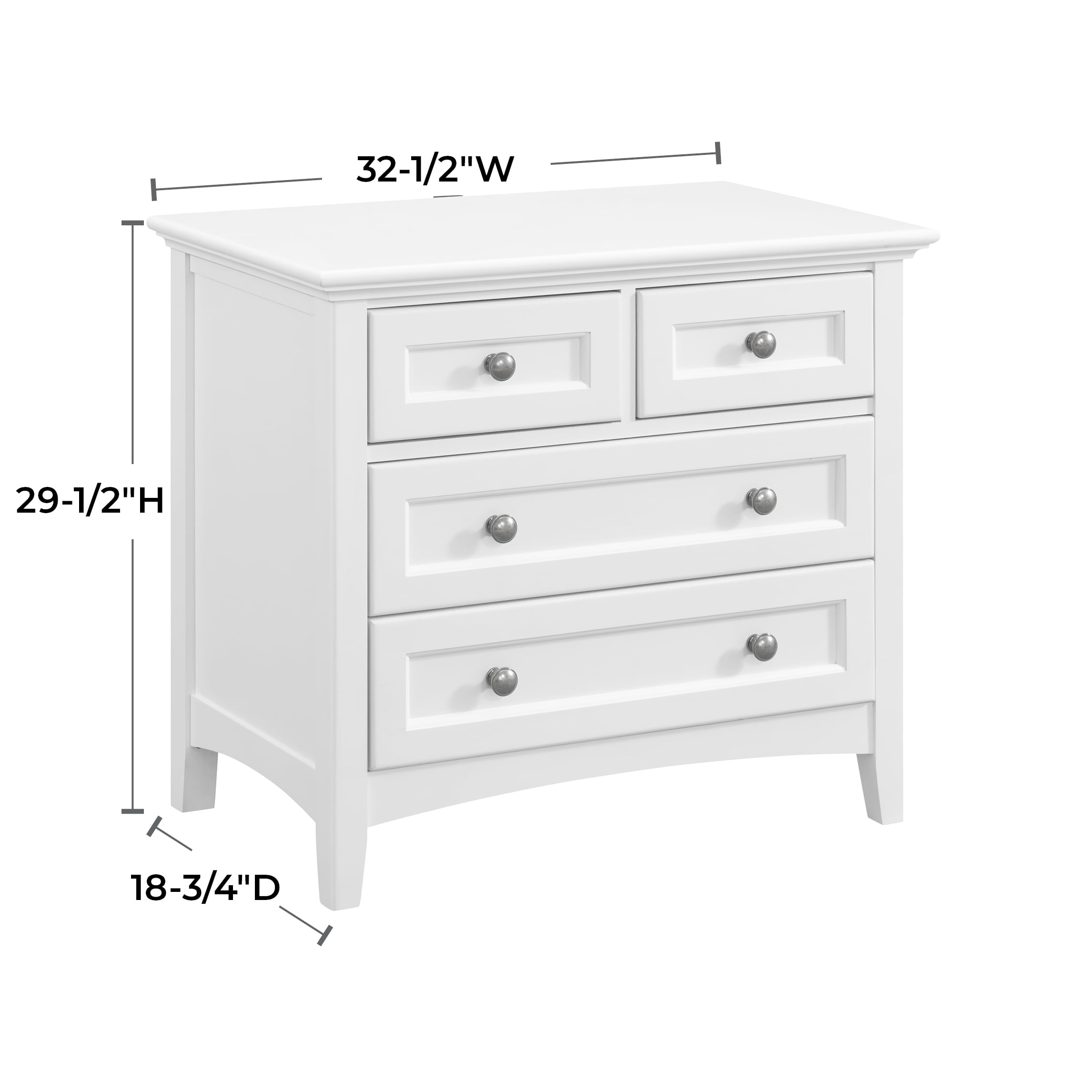 Whittier Wood McKenzie 4-Drawer Nightstand
