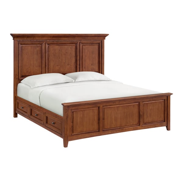 Whittier Wood McKenzie Glazed Cherry King Grand Storage Bed