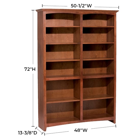 Whittier Wood McKenzie 48"W X 72"H Bookcase