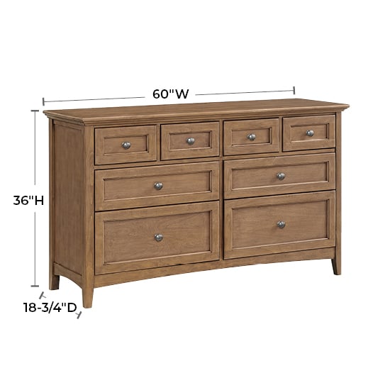 Whittier Wood McKenzie Glazed Cherry 8-Drawer Dresser