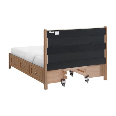 Queen Upholstered Panel Storage Bed