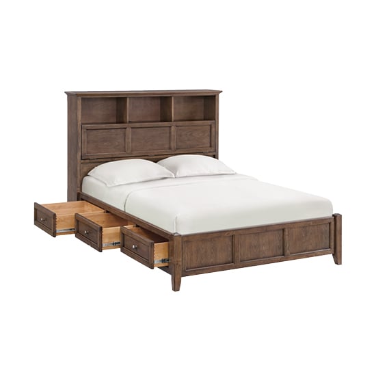 Whittier Wood McKenzie Queen Bookcase Storage Bed