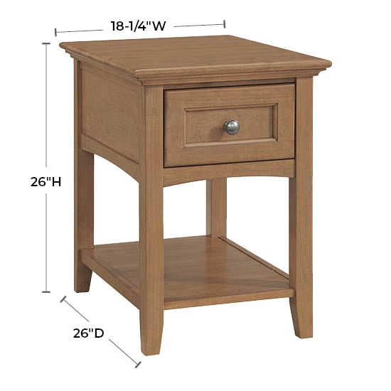 Whittier Wood McKenzie 1-Drawer Side Table