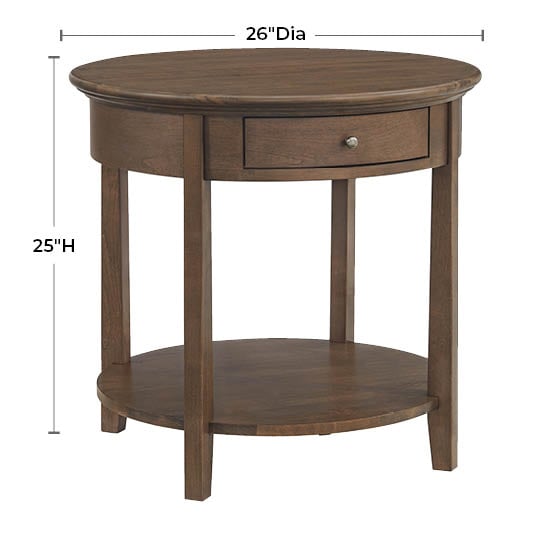 1-Drawer Round End Table