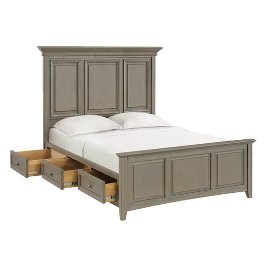 Whittier Wood McKenzie Glazed Cherry Queen Grand Storage Bed