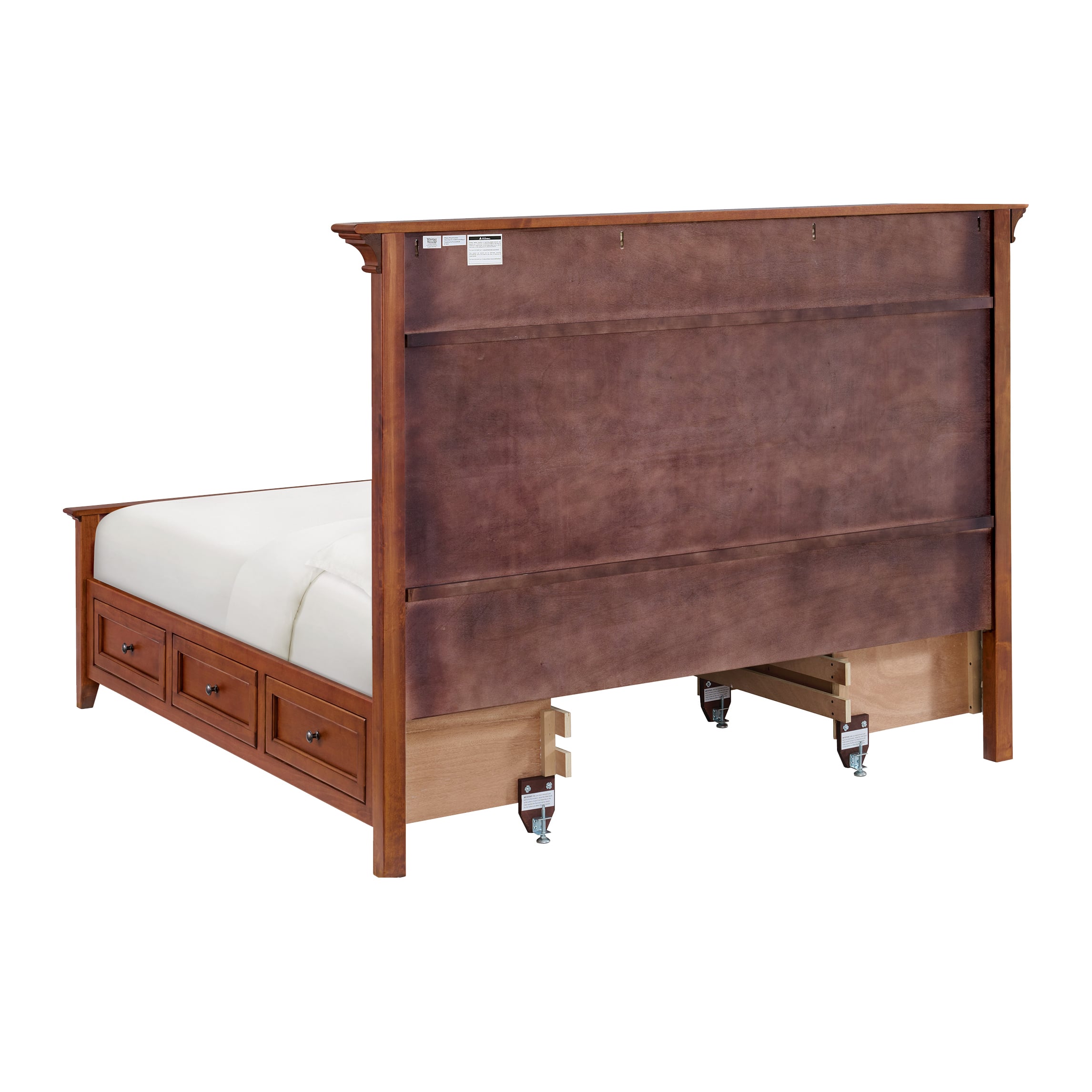 Whittier Wood McKenzie Glazed Cherry King Grand Storage Bed