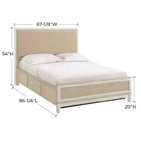 Queen Upholstered Panel Storage Bed