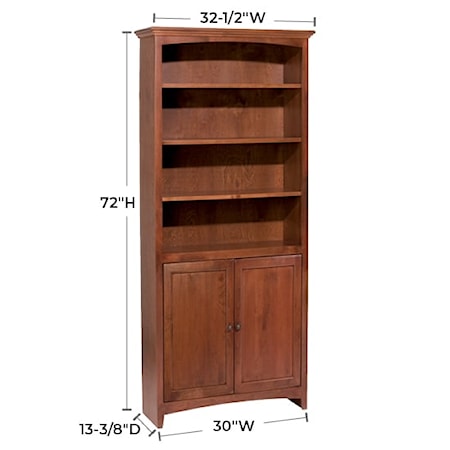 30&quot;W X 72&quot;H Bookcase W/Doors