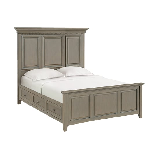 Whittier Wood McKenzie Glazed Cherry Queen Grand Storage Bed