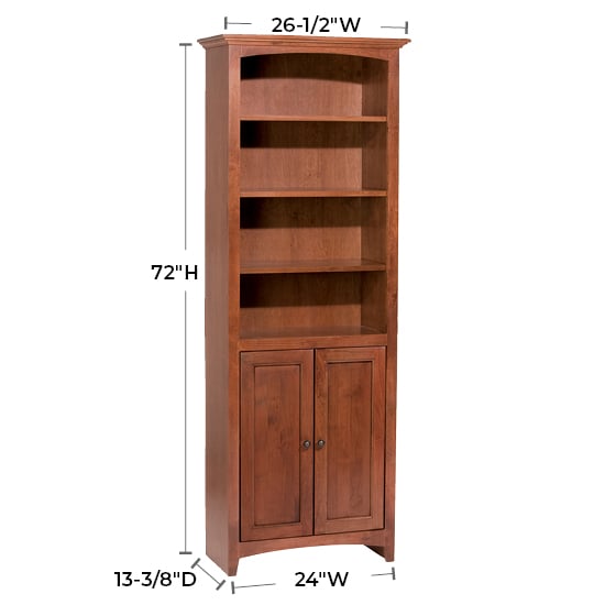 Whittier Wood McKenzie 24"W X 72"H Bookcase W/Doors