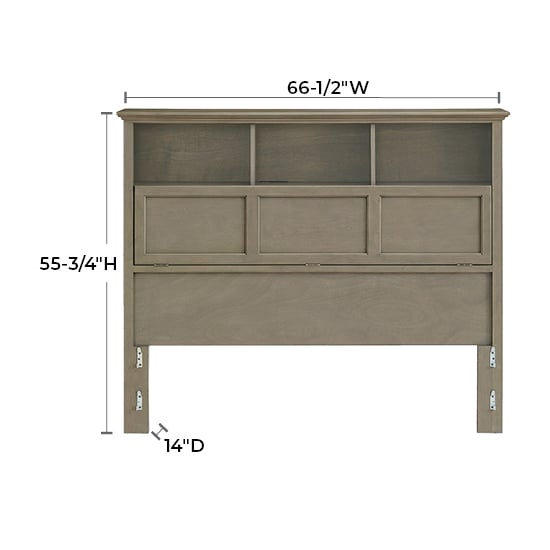 Whittier Wood McKenzie Queen Classic Bookcase Headboard