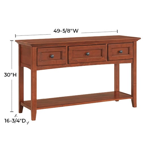 Whittier Wood McKenzie 3-Drawer Sofa Table