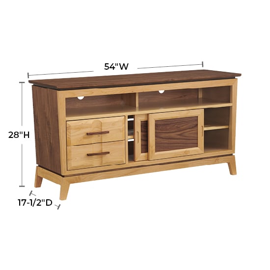 Whittier Wood Addison 54"W Sound Bar Media Console