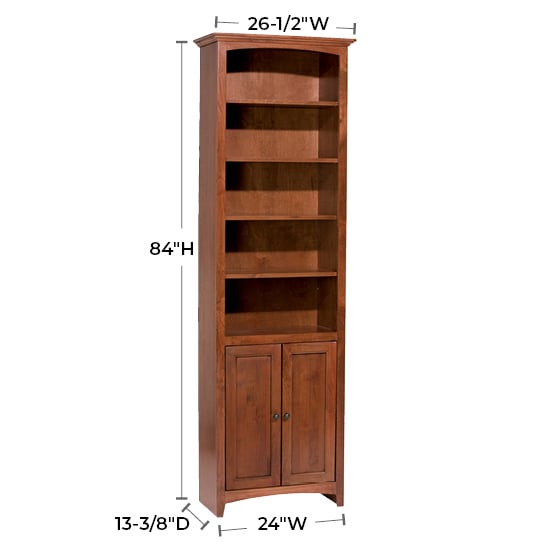 24"W X 84"H Bookcase W/Doors