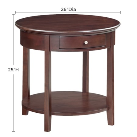 1-Drawer Round End Table