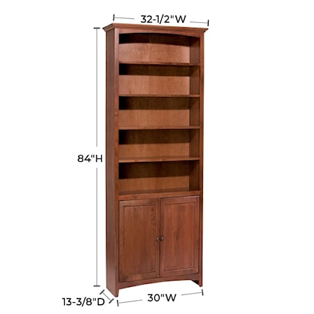 30&quot;W X 84&quot;H Bookcase W/Doors