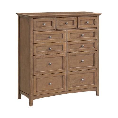 Transitional 11-Drawer Chest with Adjustable Drawer Glides