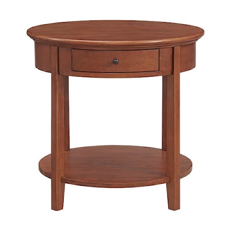 1-Drawer Round End Table