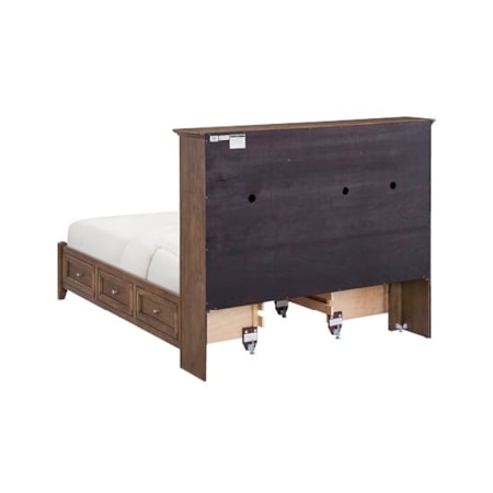 Queen Bookcase Storage Bed