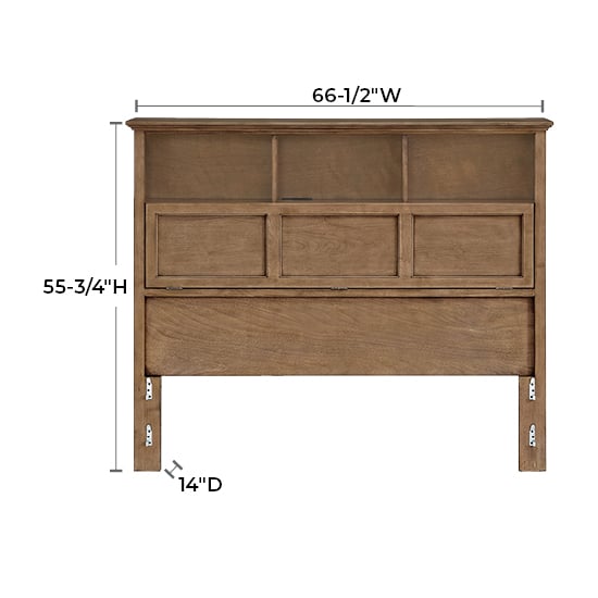 Whittier Wood McKenzie Queen Classic Bookcase Headboard