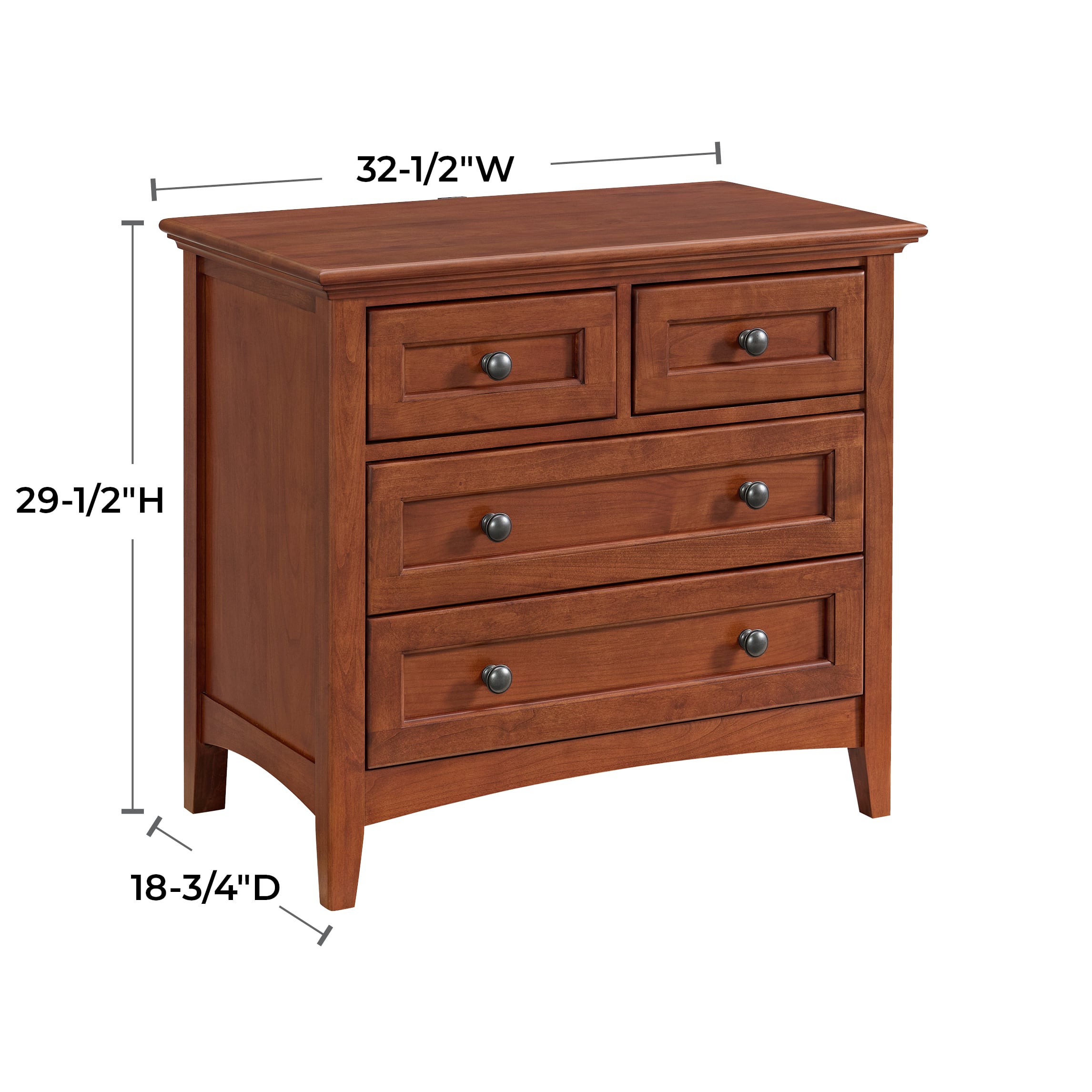 Whittier Wood McKenzie 4-Drawer Nightstand