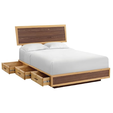 Queen Adjustable Headboard Storage Bed